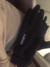 亨亞晟手套男冬季露指加絨保暖開(kāi)車(chē)騎行薄款漏二指釣魚(yú)外賣(mài)防滑半指手套 麂皮絨款露二指黑色 曬單實(shí)拍圖