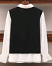 莎妮朵羅T恤女新款秋裝顯瘦款韓版假兩件百搭遮肚子上衣女16711 黑色 6XL 建議200-220斤穿著(zhù) 曬單實(shí)拍圖