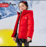 雪中飞儿童羽绒服2023新款加厚儿童外套男童女童中大童冬季面包羽绒服 红色 160cm 实拍图