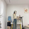 薩拉維夫高爾夫牛仔褲女2025春夏新款微喇高腰九分小個(gè)子喇叭褲子女 淺藍(lán)色八分(單褲) XS 155 曬單實(shí)拍圖