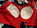 花雨傘內衣女透氣超薄款0.3cm全罩杯調整型大胸聚攏乳膠CD杯文胸罩7210 大紅 （超薄0.3厘米） 36/80CD通杯 曬單實(shí)拍圖