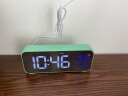 汉时(Hense)LED充电闹钟时尚简约电子钟学生床头钟多功能家用闹表个性台钟座钟桌钟HA820绿色 实拍图