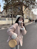 LPOX棉服女外套2025冬季韓版寬松加絨加厚兩面穿棉衣女學(xué)生 淡粉膚兩面穿棉衣 M 建議92-105斤左右 曬單實(shí)拍圖