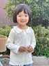 纖絲鳥(niǎo)（TINSINO）兒童T恤女童t恤秋季長(cháng)袖花邊領(lǐng)打底衫中小童上衣 抽象花朵紫 曬單實(shí)拍圖