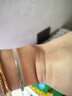 中國黃金（CHINA GOLD）玉手鐲女半山半水淺白青綠玉髓瑪瑙叮當鐲紀念日生日禮物送女朋友 半山水玉髓手鐲【紀念品】 58mm 手圍58-59 鐲寬約4mm 曬單實拍圖