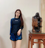 美津濃（MIZUNO）泳衣女分體長袖防曬速干運動泳裝保守顯瘦度假沙灘褲G3302黑M 曬單實拍圖