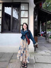 梓洛蘭ZiLuolan連衣裙女裝2025春秋新款鹽系減齡顯瘦牛仔外套水墨畫裙子 牛仔外套+碎花裙【套裝】 L （建議115-130斤） 曬單實拍圖