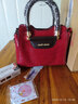 喵小姐（MISSMIAO）輕奢高端品牌女士包包女包新款大容量手提包女百搭單肩斜挎小方包 酒紅色(時(shí)尚個(gè)性精致氣質(zhì)媽媽包) 曬單實(shí)拍圖