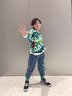 FNJ KIDS童裝男童衛(wèi)衣套裝春秋2025新款時尚寶寶休閑衣服兒童兩件套 綠色 120 （建議身高110-120cm） 曬單實拍圖