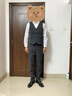 羅蒙（ROMON）輕熟風(fēng)休閑大碼西服套裝男韓版修身兩?？廴淄ㄇ谏虅?wù)小西裝潮 深灰色【西裝+馬甲+西褲】 2XL (建議135-145斤內) 曬單實(shí)拍圖