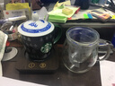 meyou智能恒溫加熱杯墊暖杯墊暖暖杯 保溫墊恒溫杯生日禮物圣誕節(jié)元旦節(jié)情人節(jié) 熱牛奶器 棕檀木紋（帶500ml透明玻璃杯） 曬單實(shí)拍圖
