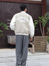 Calvin KleinJeans春秋男士ck休閑通勤學(xué)院風(fēng)撞色拼接刺繡棒球服外套J324433 PED-奶茶咖 M 曬單實拍圖