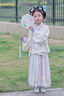 愛寶適兒童漢服女童春夏襦裙中國風(fēng)唐裝女孩兒童節(jié)禮物漢唐表演服T027 玉瑤臺 120 cm【建議身高115-125cm】 曬單實拍圖