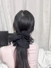 曲美思美貌褶皺發(fā)圈頭繩女生大腸圈感頭花百搭發(fā)飾豬大腸頭繩 雙層流光發(fā)圈-黑色超大號  A25-109 曬單實(shí)拍圖