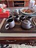 溪茗軒宜興紫砂壺純手工免費定制名家泡茶壺套裝高端養(yǎng)生壺禮盒茶具套裝 紫泥款八件套（光素版） 240ml 曬單實拍圖