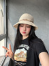 云見森知帽子女春秋遮陽帽時尚漁夫帽氣質(zhì)休閑新款出游防曬顯臉小禮帽 米色-金屬皮帶裝飾 曬單實拍圖