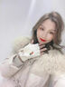 豹潛手套女兒童冬季學(xué)生少女百搭騎行學(xué)習翻蓋露指手套防寒保暖半指 白色蘿卜半指翻蓋手套【1雙】 【雙層設計，加絨保暖】 曬單實(shí)拍圖