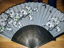 唐賦中國風(fēng)折扇女士扇子古風(fēng)折疊絹扇復古流蘇櫻花扇生日禮物女生 兩情相悅-藍 曬單實(shí)拍圖
