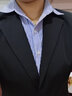 DGPZ 條紋襯衫女商務(wù)休閑女裝襯衣女士正裝條紋工作服上衣W0759 藍(lán)色0759方長(zhǎng) L 曬單實(shí)拍圖