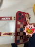 埃里斯迪士尼授權 iPhone14Promax手機殼女款腕帶掛繩斜跨背帶皮質(zhì)卡通格紋米奇輕薄防摔硅膠邊軟殼  紅色-復古格子米奇【腕帶款】 蘋(píng)果14Promax 曬單實(shí)拍圖