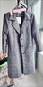 芬伶秋冬新款外W貿剪標高檔大衣韓版加厚中長(cháng)款格子毛呢外套過(guò)膝風(fēng)衣 深灰色（加棉加厚） 2XL  125-135斤 曬單實(shí)拍圖