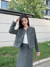 香影灰色富家千金小香風(fēng)套裝女2024年秋冬新款名媛風(fēng)半身裙兩件套 灰色 S 曬單實(shí)拍圖