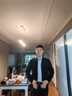 布先生翻領(lǐng)針織羊毛外套男秋冬雙側口袋保暖毛衣開(kāi)衫 黑色 XL/180  曬單實(shí)拍圖