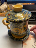 富麗元景德鎮(zhèn)陶瓷泡茶過濾杯子茶水分離個人喝茶杯辦公會議杯待客水杯 黃海龍 350ml 1只 曬單實拍圖