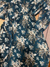 皮爾卡丹（pierre cardin）長袖雪紡連衣裙女2025新款收腰顯瘦休閑氣質(zhì)荷葉邊長款碎花裙針織 綠色 XL 曬單實拍圖