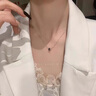 YIZUN. CHOMEL925銀黑夜系項鏈女鎖骨鏈輕奢小眾時尚飾品女士禮物實用高檔頸鏈 白晝系項鏈【白色】 曬單實拍圖