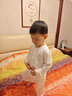 麗嬰房【小桉葉】?jì)和旖z薄款長(cháng)袖長(cháng)褲男女童內衣套裝睡衣家居服 牛奶白 110 CM/4歲 曬單實(shí)拍圖