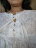 寶喬旭秋季新款韓版繡花娃娃衫蓬蓬a字甜美系帶燈籠袖顯瘦襯衫女 白色 M 建議105-115斤 曬單實(shí)拍圖