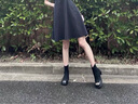 洛夢(mèng)希菲（ROMOHIPH）品牌黑色靴子女2025年春秋季新款馬丁靴韓系小踝靴瘦瘦靴 黑色單里 35 曬單實(shí)拍圖