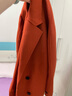 ROEYSHOUSE羅衣輕奢保暖7%羊絨大衣冬新款防寒保暖雙面呢毛呢外套07366 赤水桔 XL 曬單實(shí)拍圖