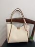 viney包包女包大容量托特包牛皮斜挎包單肩包生日新年禮物送女友老婆 【白配卡其】實(shí)用高檔輕奢品牌手提大包 曬單實(shí)拍圖
