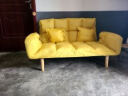 可米熊 懒人沙发踏踏米简易可折叠小户型沙发床网红款卧室阳台小沙发 黄色（两个抱枕） 实拍图