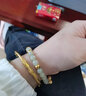 中國黃金（CHINA GOLD）黃金手鐲女足金999金鐲子繁花似錦送媽媽女友生日七夕情人節(jié)禮物 56圈口約9.50g 曬單實拍圖