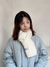 啄木鳥圍巾女冬季軟糯顯白克萊因藍(lán)保暖短款情侶韓版百搭針織毛線圍脖男 乳白色 曬單實(shí)拍圖