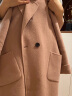 VRSZEE轻奢品牌女装双面零羊绒大衣女中长款韩版西装领羊毛呢子纯色外套 藕粉色 L 实拍图