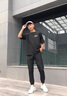 雅鹿休閑褲男夏季冰絲薄款男裝速干透氣長(zhǎng)褲男士運(yùn)動(dòng)寬松褲子小腳褲 黑色 XL 曬單實(shí)拍圖