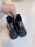 NINE WEST/玖熙女鞋復(fù)古厚底顯瘦粗跟時(shí)裝老錢風(fēng)短靴 NG486009CP 黑色38 曬單實(shí)拍圖