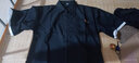 星禾萊短袖襯衫男士夏季薄款韓版潮流七.分袖襯衫港風(fēng)日系痞帥氣冰上衣 黑色 L 曬單實(shí)拍圖