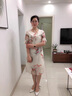 皮爾卡丹中老年時(shí)尚裝2024新款連衣裙高貴中年媽媽時(shí)尚休閑洋氣大碼連衣裙 米色 XL（建議90-115斤） 曬單實(shí)拍圖