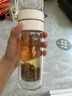 瑜品佳 雙層玻璃杯茶水分離杯獨立茶倉 高硼硅玻璃水杯女高顏值400ml 400ml白色 曬單實(shí)拍圖