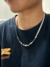 栢啟歆項(xiàng)鏈男士潮流嘻哈風(fēng)男生鎖骨鏈簡(jiǎn)約百搭吊墜男款鈦鋼衛(wèi)衣配飾鏈子 銀色串珠項(xiàng)鏈 曬單實(shí)拍圖