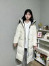鴨鴨（YAYA）王一博極寒羽絨服男女同款冬季新品長(zhǎng)款過(guò)膝加厚情侶裝保暖外套 青光黑色 L 曬單實(shí)拍圖