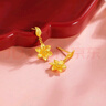 周六福輕婚嫁系列足金999黃金耳飾女廝守計價A0912515 一對 約4.06g  曬單實拍圖