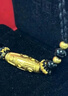 中國黃金（CHINA GOLD）黃金九眼天珠項鏈女男款足金轉運珠瑪瑙吊墜婦女節生日禮物送女友 九眼天珠項鏈【2金珠】0.9g 曬單實(shí)拍圖