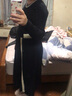 粉藍(lán)衣櫥經(jīng)典圓領(lǐng)雙色拼接連衣女2024秋冬撞黑色針織525M081 墨染黑 L 曬單實(shí)拍圖