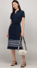 TOMMY HILFIGER【條紋裙擺】夏女氣質(zhì)休閑五粒扣收腰顯瘦POLO連衣裙76J5316 藏青色FAP XL 曬單實拍圖